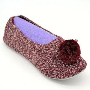 GCarol Womens Stretchy Slip On Slipper Size 5-6 Burgandy Cushioned Foot Bed‎ NEW